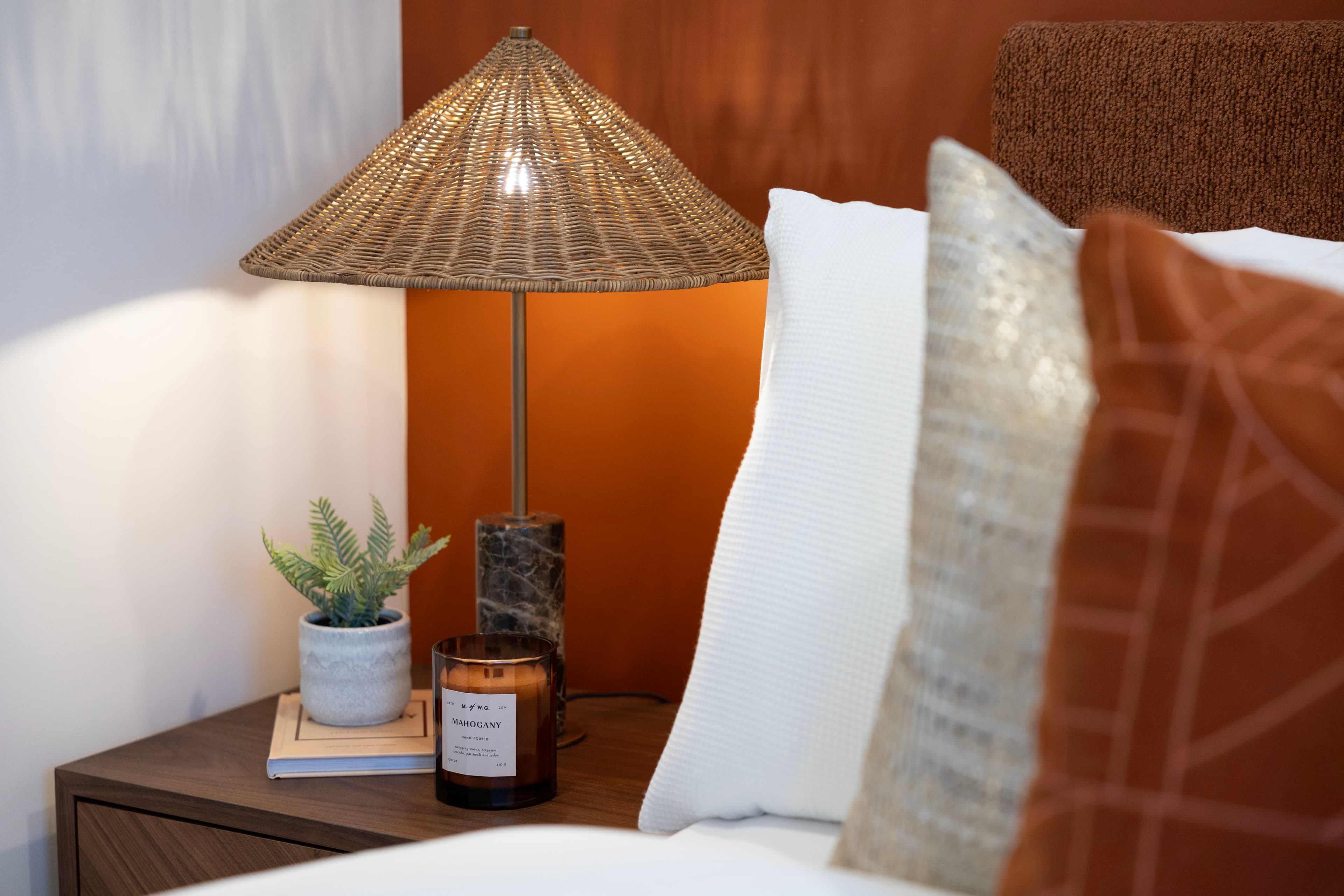 A modern bedroom designed by Focus Agency Group at The Garratt Collection.